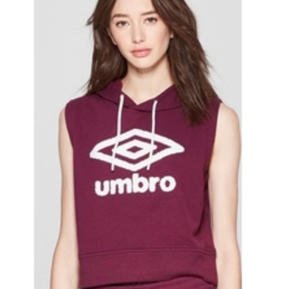 UMBRO Crop Top Hooded Sweatshirt, size S